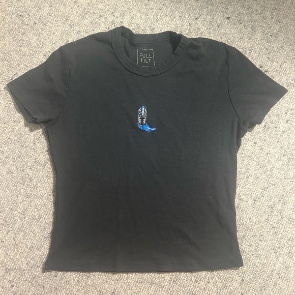 Full Tilt Black Tee with Cowboy Boot - Picture 1 of 3